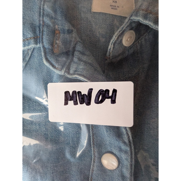 Gap Womens Pearl Snap Western Denim Shirt 100% Cotton XS Classic Cowgirl Boho - Picture 7 of 7
